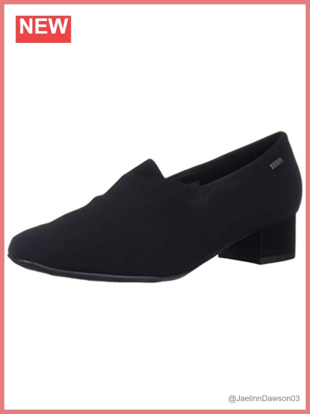 Leather Block Heel Loafer Mary Jane Pull-On Waterproof Women's